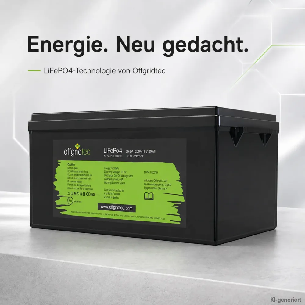 LiFePO4 Akku 24V 200Ah Offgridtec Lithium-Eisenphosphat-Akku im Produktumfeld