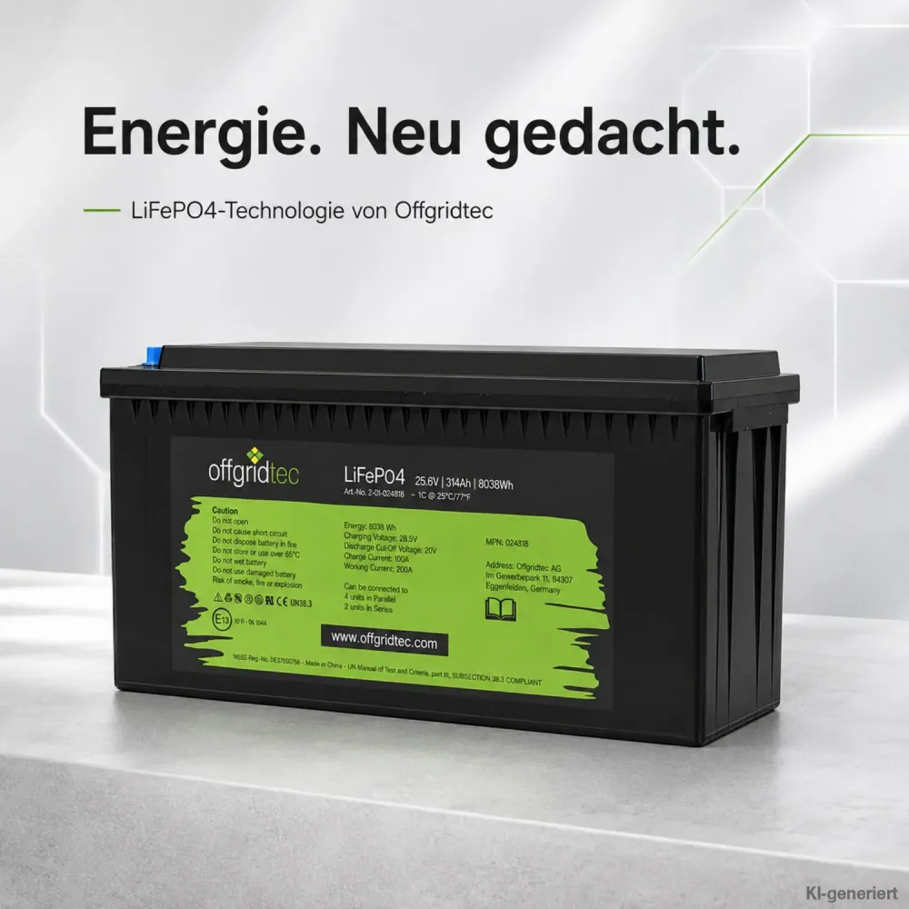 LiFePO4 Akku 24V 314Ah Offgridtec Lithium-Eisenphosphat-Akku im Produktumfeld