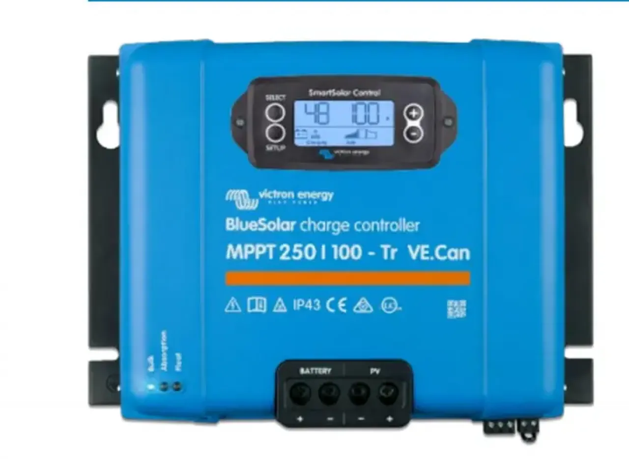 100A MPPT Laderegler Victron BlueSolar 250/100-Tr VE.Can mit optionalem SmartSolar-Display