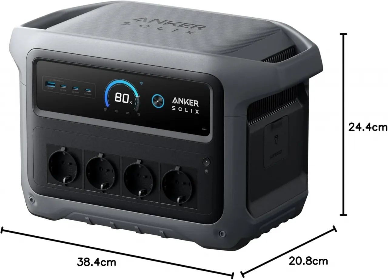 Anker SOLIX C1000X Gen 2 Abmessungen 38,4 x 20,8 x 24,4 cm – kompakte Bauform