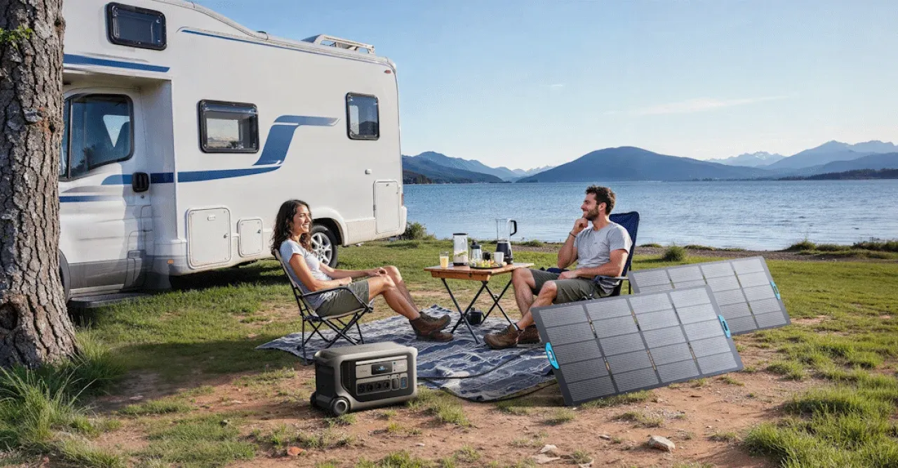 Anker SOLIX F3000 laedt per Solarmodul bis 2400W