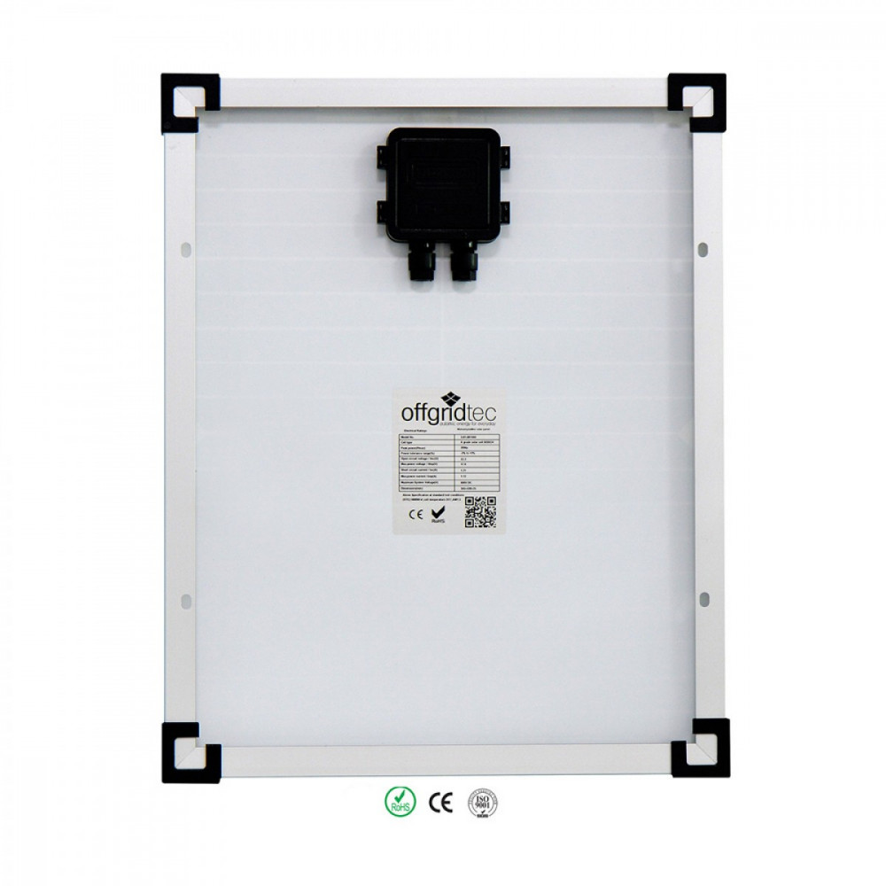 Rückseite 20W Solarmodul 36V für 24V-Systeme Rückseite 20W Solarmodul 36V für 24V-Systeme