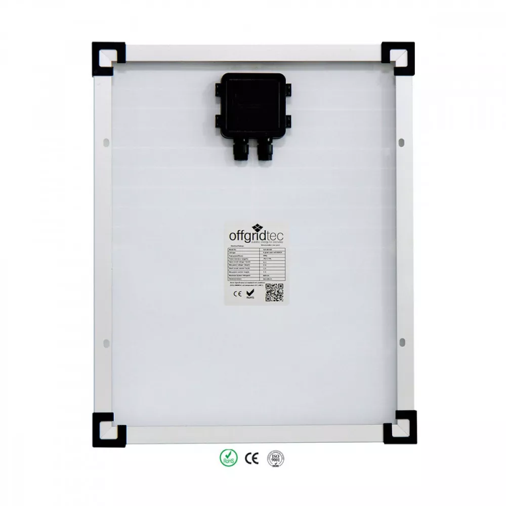 Rückseite 20W Solarmodul 36V für 24V-Systeme Rückseite 20W Solarmodul 36V für 24V-Systeme