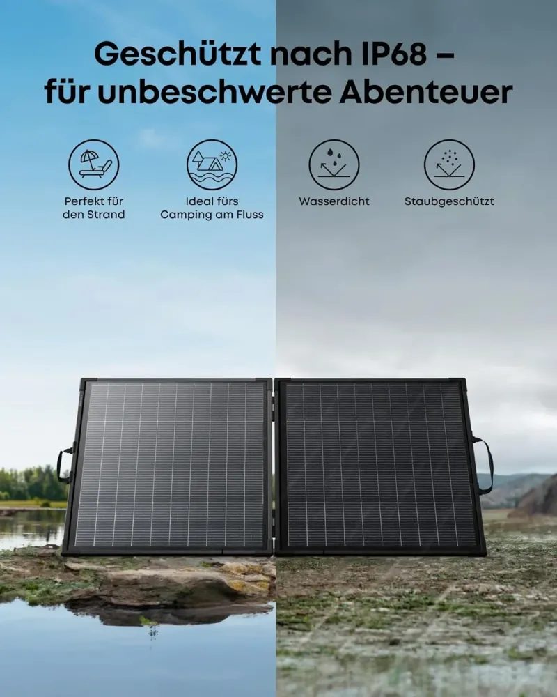 Anker SOLIX PS200 IP68 staub- und wasserdicht beim Camping