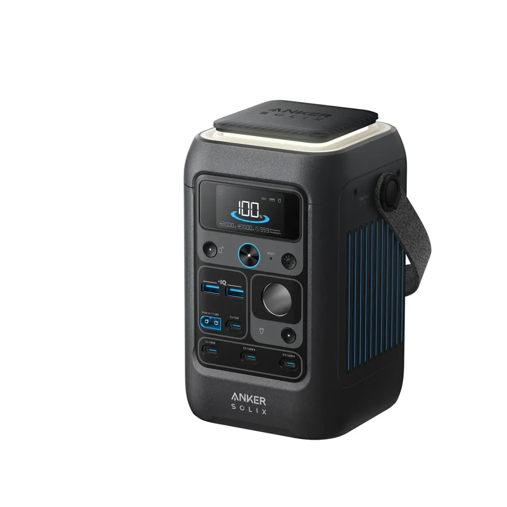 Anker SOLIX C300X DC Powerstation 288Wh – Frontansicht mit Display