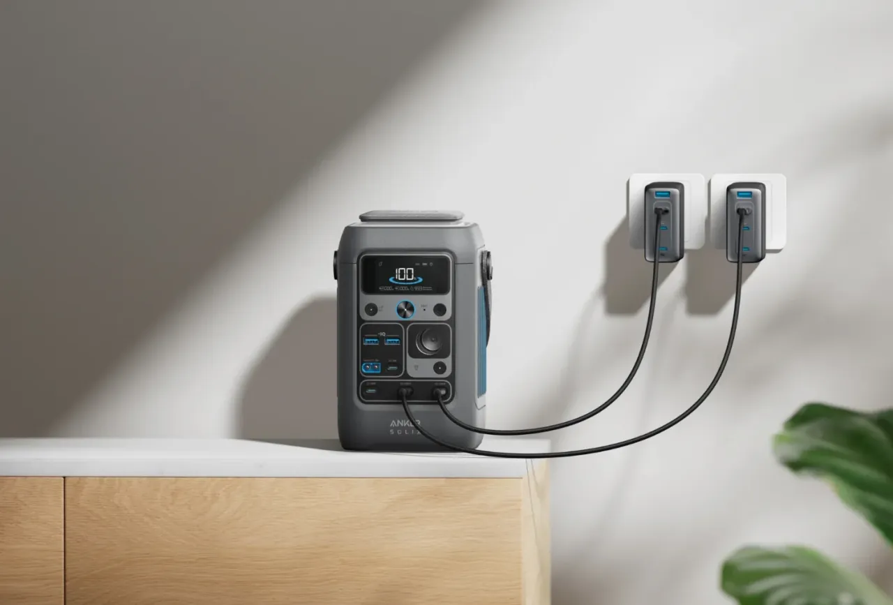Doppelt laden per USB-C – 140 W Ausgang der Anker SOLIX C300X DC