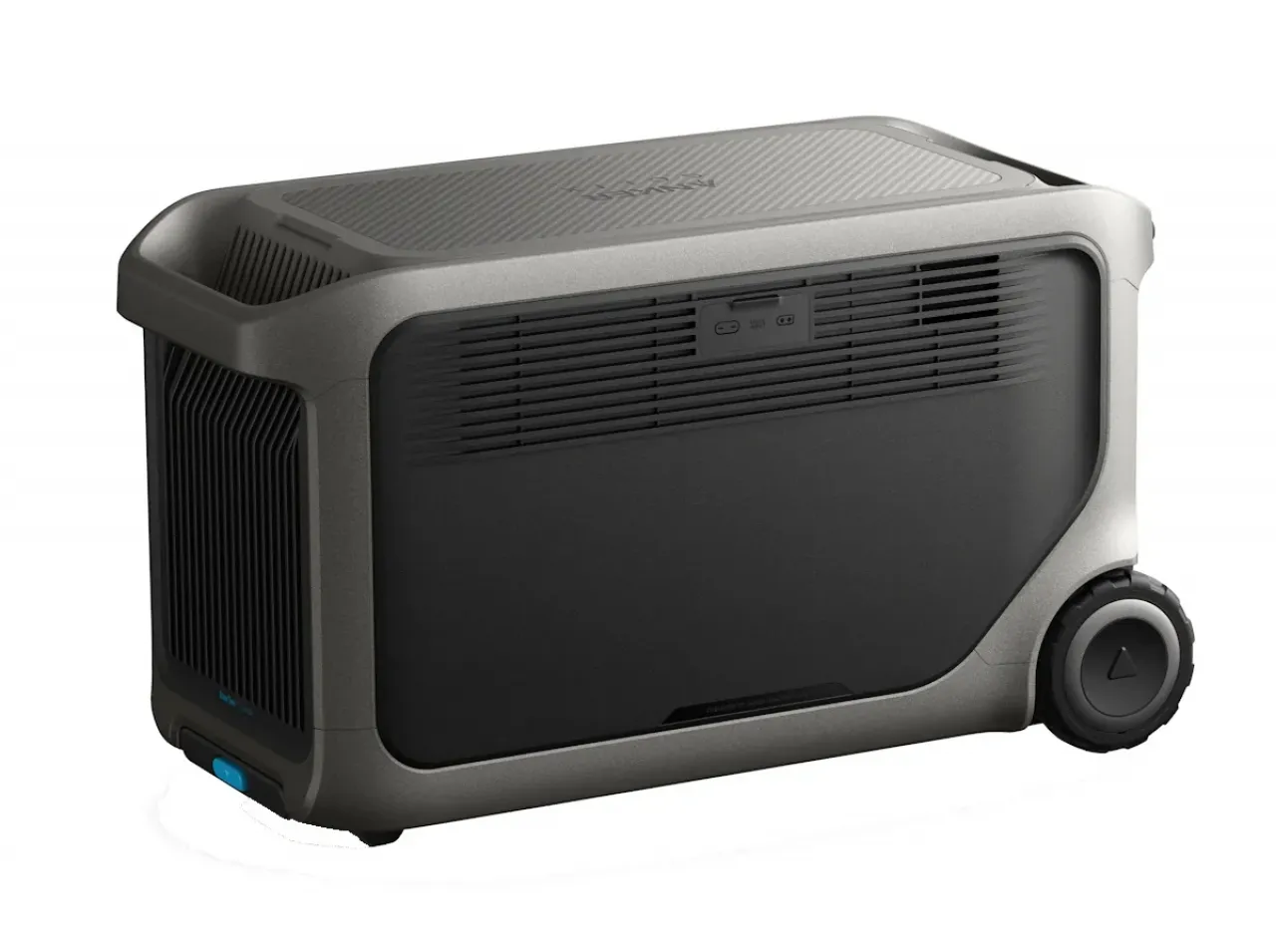 Anker SOLIX F3000 Seitenansicht mit Teleskopgriff und Rädern