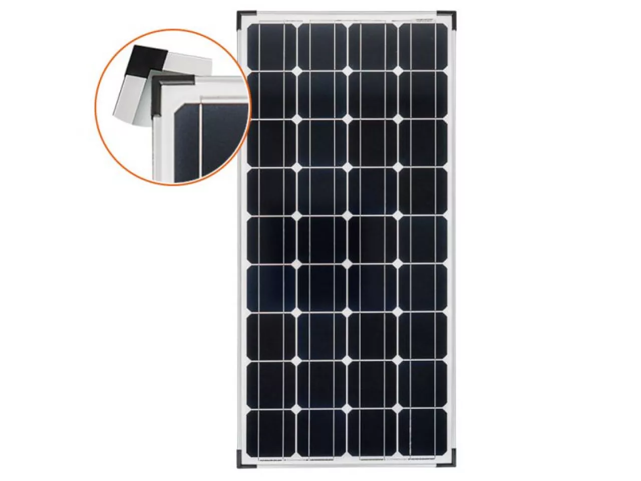 100W Solarmodul 12V monokristallin Westech Solar Vorderseite