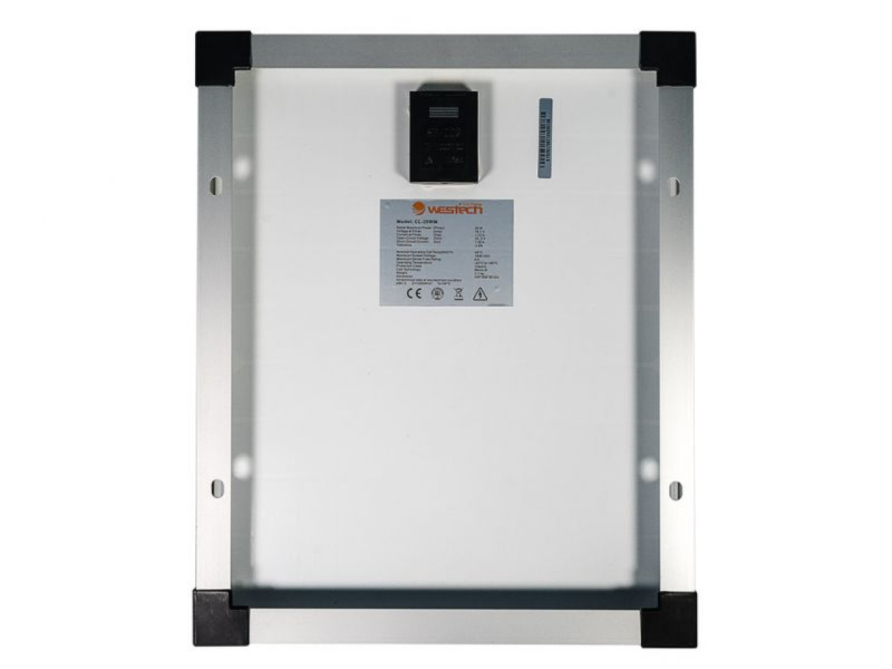 Rückseite 20W Solarmodul monokristallin Westech