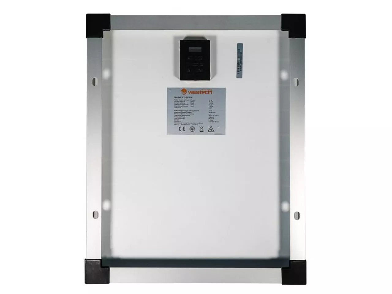 Rückseite 20W Solarmodul monokristallin Westech