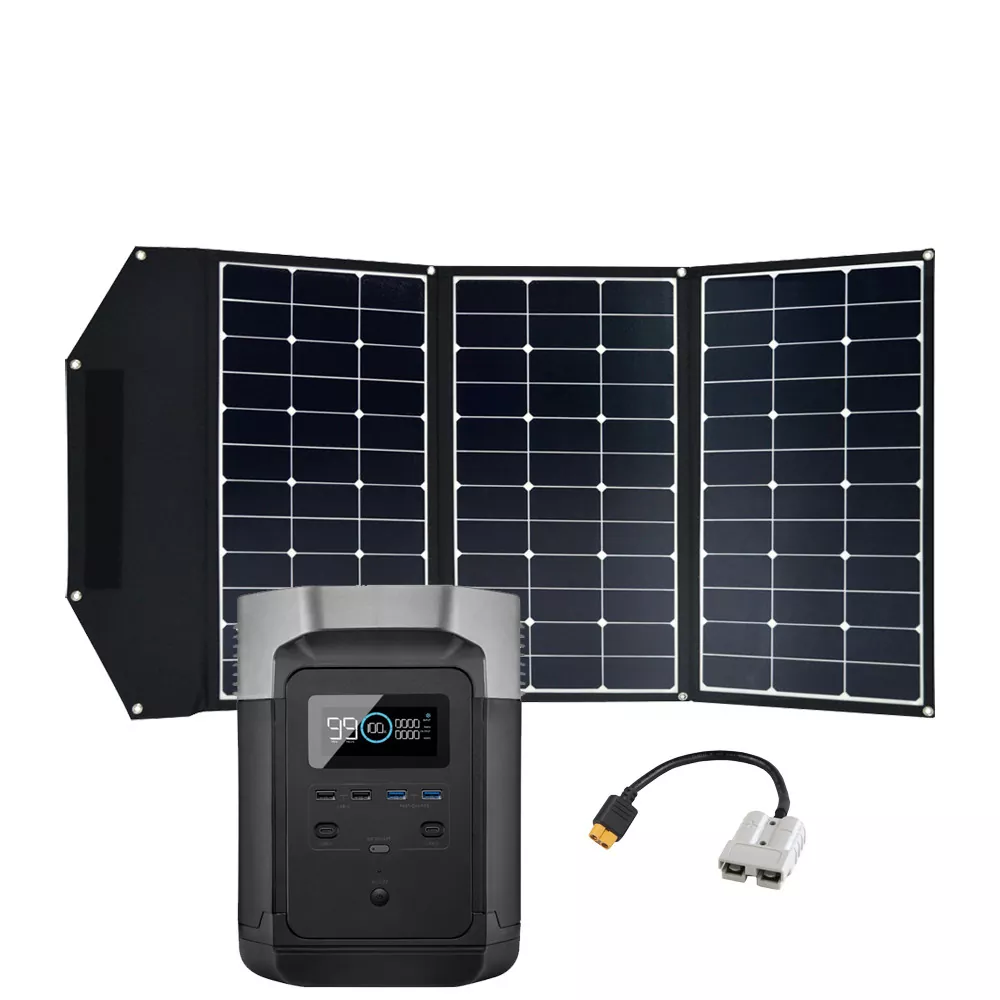 Spar-Set 180W Solartasche + Ecoflow Delta EU Powerstation