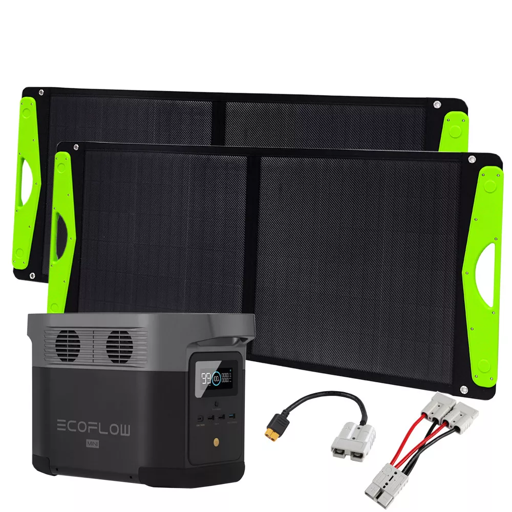 Spar-Set 200W Solar Faltmodule + Ecoflow Delta Mini Powerstation 882Wh