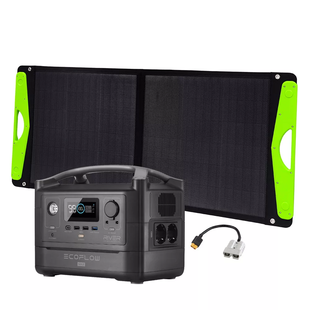 Spar-Set 100W Hardcase Solartasche + Ecoflow River Powerstation