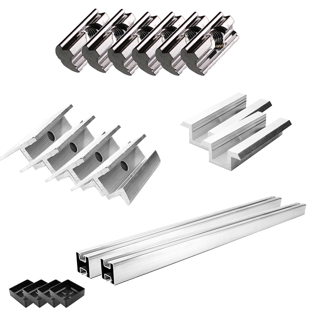 Teile Befestigungs-Set für 2 Solarmodule max. 80cm Breite 35mm Welleternit-Blechdach-Flachdach