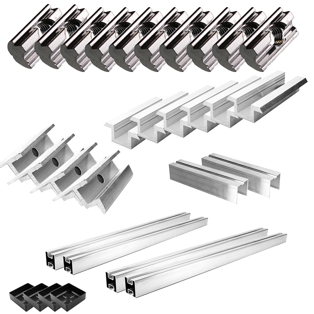 Teile Befestigungs-Set für 4 Solarmodule max. 80cm Breite 35mm Welleternit-Blechdach-Flachdach