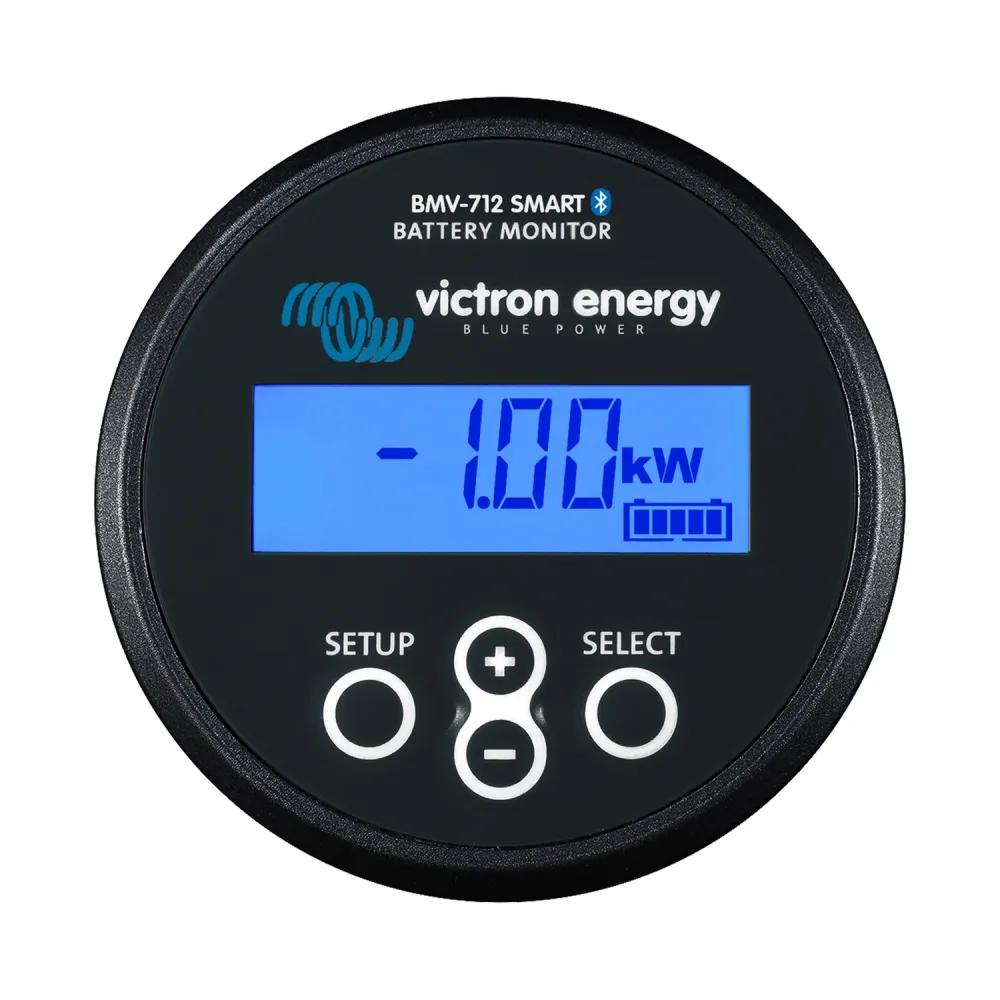 Victron BMV-712 Smart Black Batteriemonitor Bluetooth 500A Shunt Relai - Frontansicht