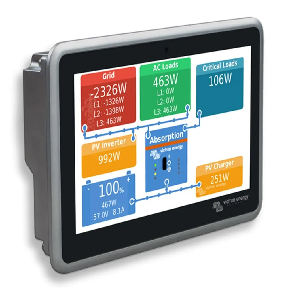 Victron Ekrano GX Monitoring-Display mit 7 Zoll Touchscreen - Frontansicht