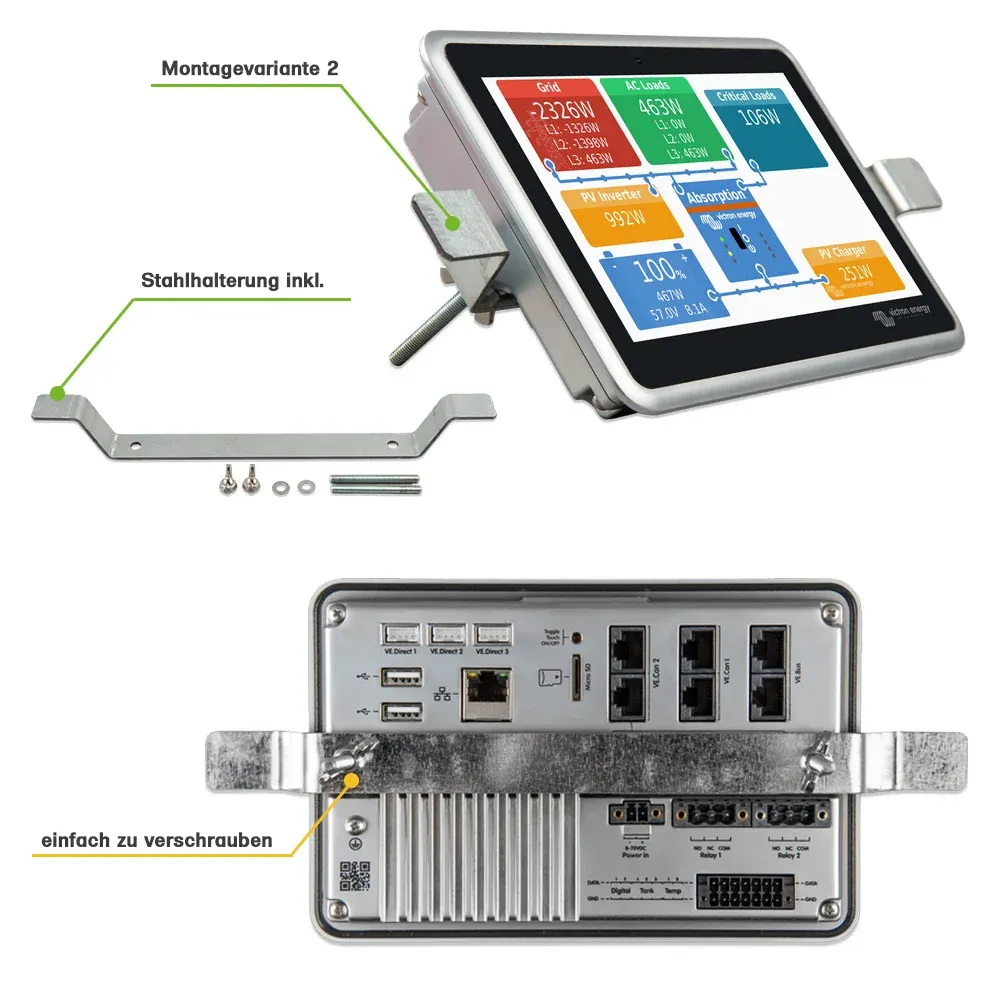 Victron Ekrano GX Monitoring-Display mit 7 Zoll Touchscreen - Einbau