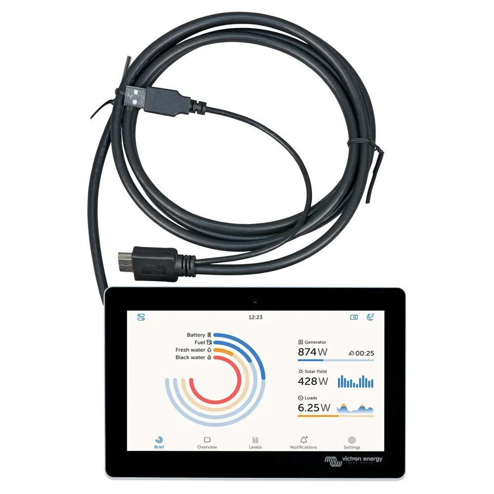 Victron GX Touch 50 Flush Mount Touchdisplay für Cerbo GX - Ansicht schraeg