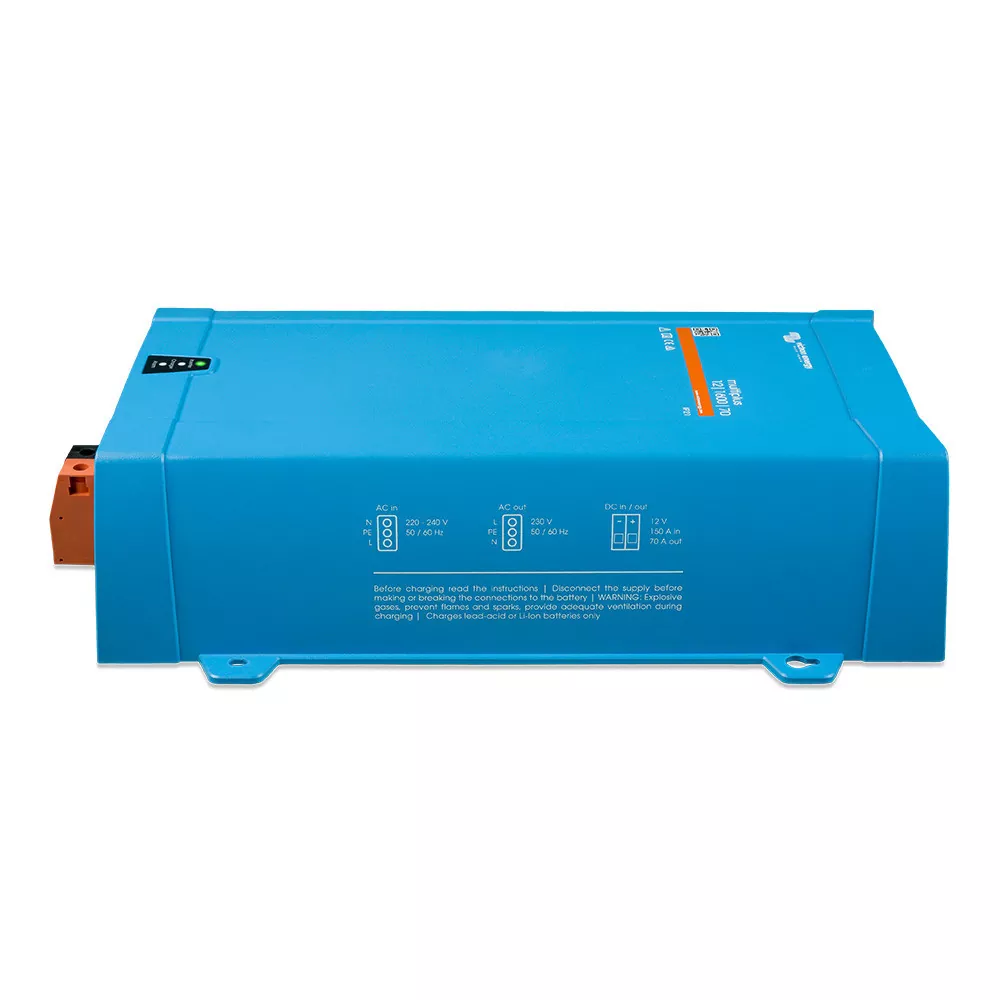 Seitenansicht 1300W 12V Sinus Wechselrichter Victron MultiPlus 12/1600/70-16 230V USV Seitenansicht 1300W 12V Sinus Wechselrichter Victron MultiPlus 12/1600/70-16 230V USV