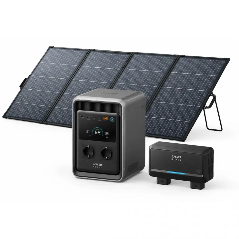 Wohnmobil Set 2000Wh – Anker SOLIX S2000 mit Alternator Charger und PS400 bifazial Solarpanel