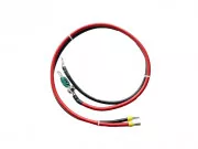 2x1m 25mm² Batterie-Wechselrichter Verbindungskabel rot-schwarz + Öse, Aderendhülse, Sicherung