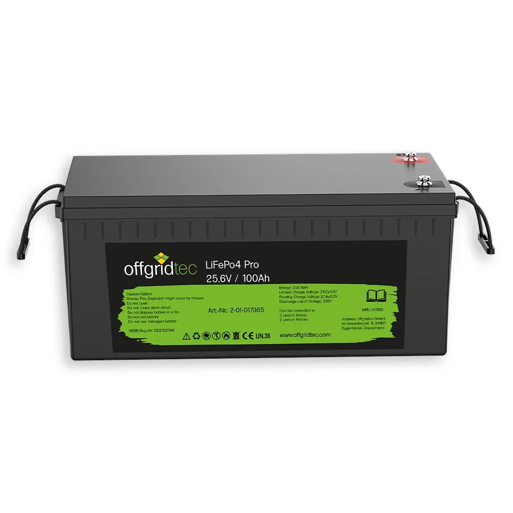 100Ah 24V LiFePo4 Pro Lithiumakku 2560Wh 25,6V Offgridtec – Solarbatterie, Produktansicht