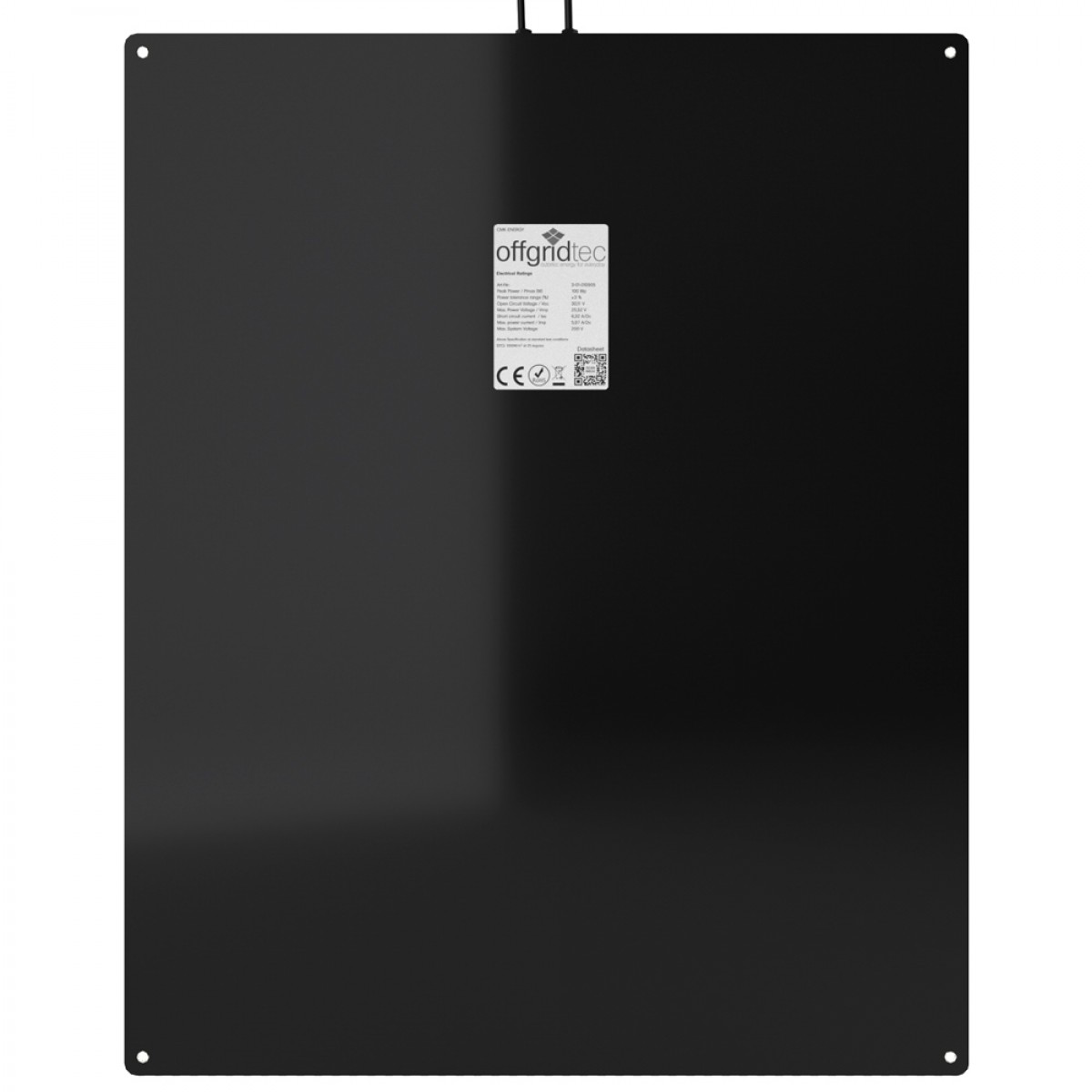 100W Solarpanel ETFE-AL 23VV flexibel Alu Rückseite