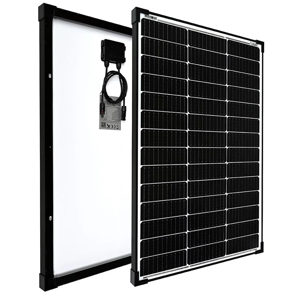 100W Solarpanel 12V monokristallin Solarmodul black frame – Ansicht 2