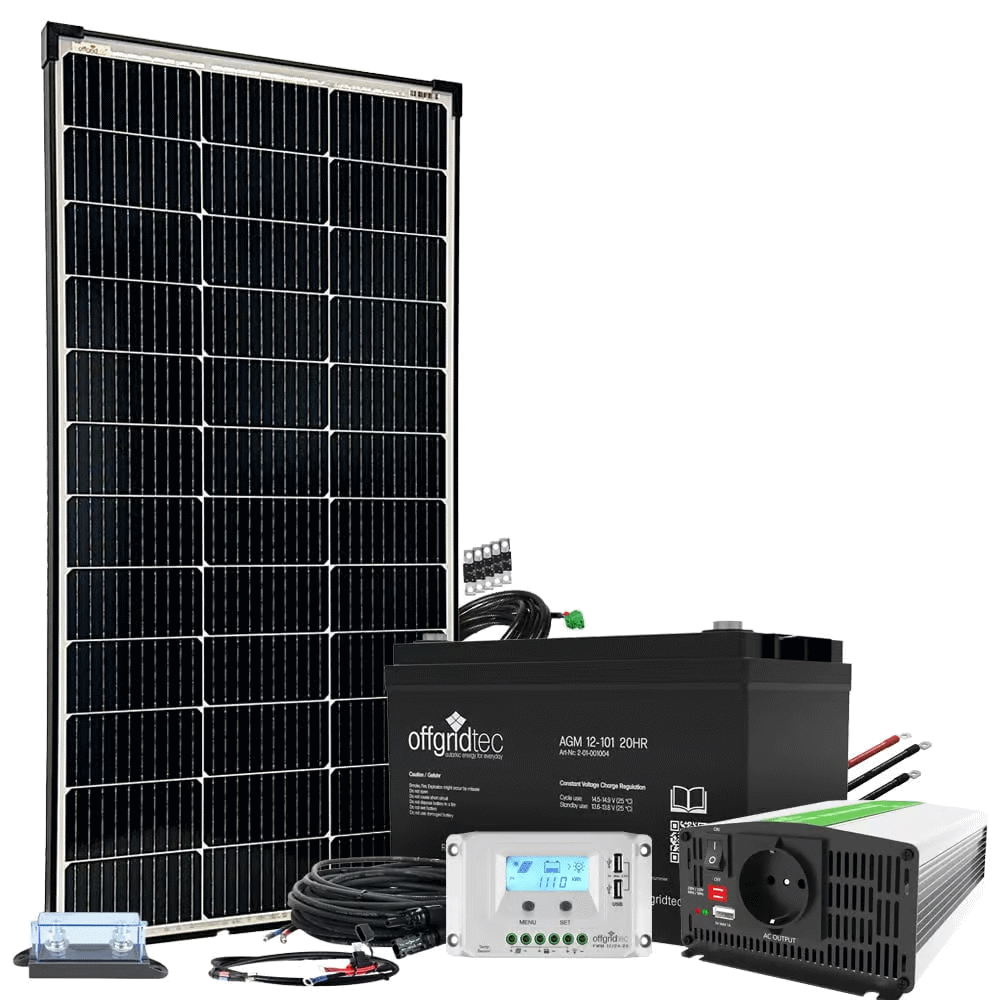 130W Solaranlage Autark S-Master mit 100Ah AGM Akku u. Wechselrichter