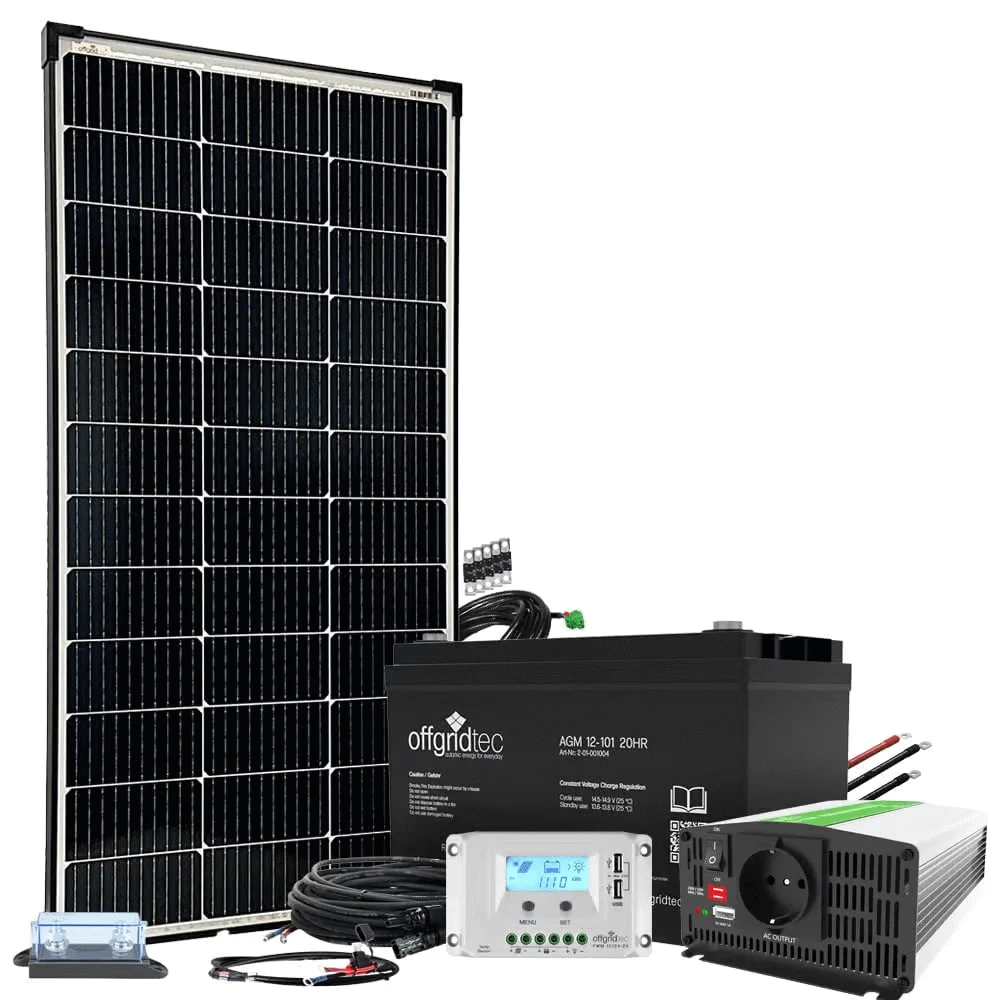 130W Solaranlage Autark S-Master mit 100Ah AGM Akku u. Wechselrichter