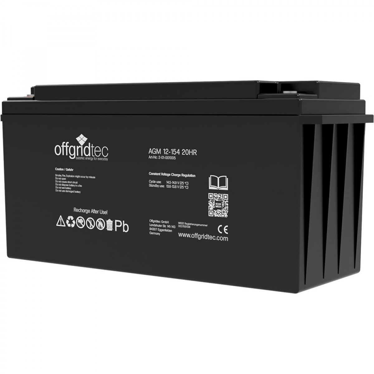 150Ah AGM Akku 12V Offgridtec