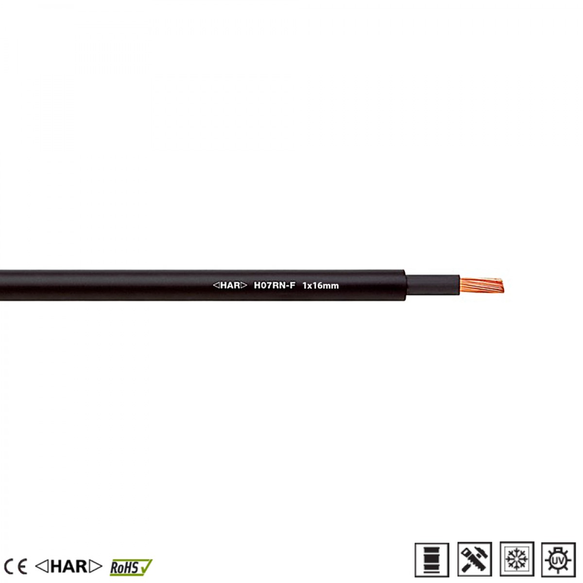 Solarkabel 1x16mm² H07RN-F High-End Gummileitung Lapp Meterware – Produktansicht