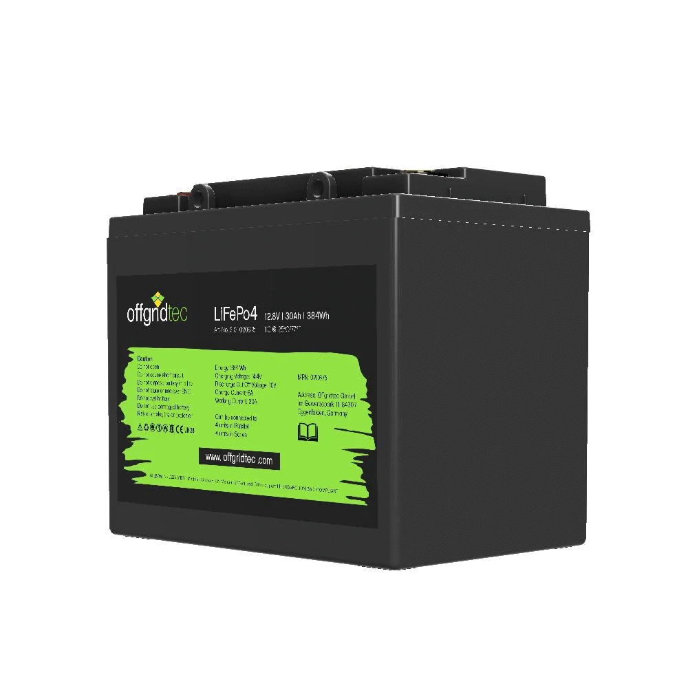 LiFePO4 Akku 12V 30Ah Lithium Eisenphosphat Batterie 384Wh mit BMS – Solarbatterie, Ansicht 3