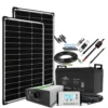 200W Solaranlage Autark M-Master mit 120Ah AGM Akku u. Wechselrichter – im Garten