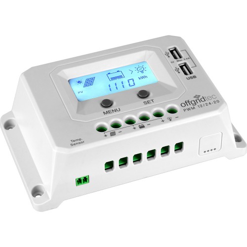 20A PWM Solar Laderegler 12V 24V Offgridtec