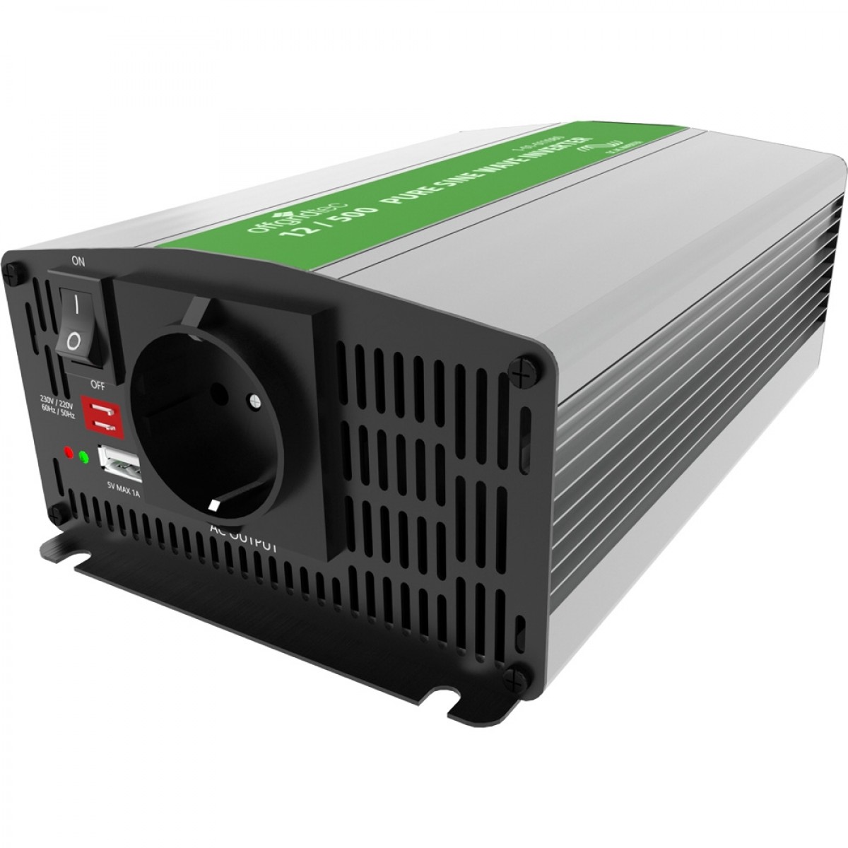 400W 12V Sinus Wechselrichter PSI 1000W peak 12V DC auf 230V AC – Produktansicht