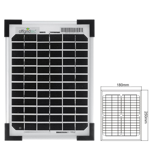 Abmessungen 5 Watt Solarpanel mono
