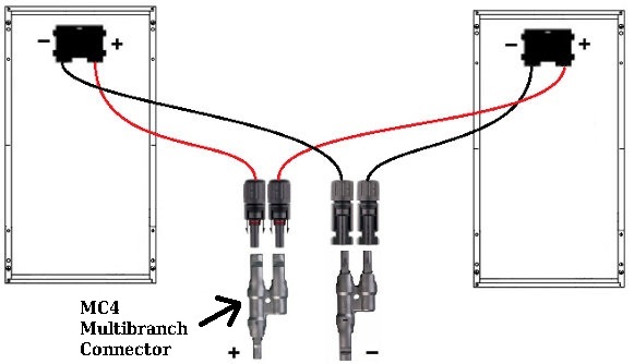 C4-Y-Verteiler-Set 2in1 Stecker u. Buchse – Anschlussschema, Parallel- und Reihenschaltung