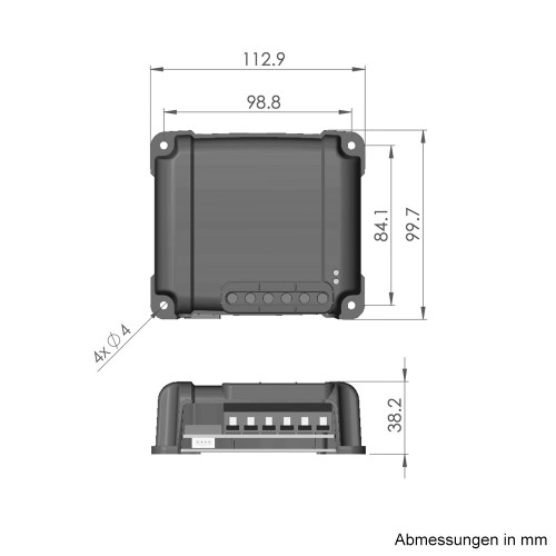 Abmessungen Gehäuse BlueSolar 10A