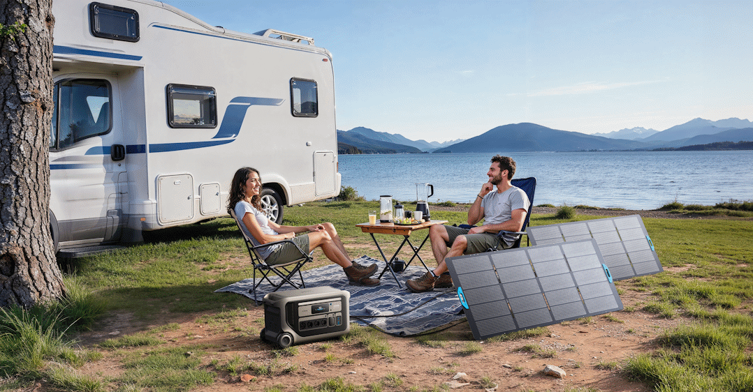 Autark campen: Anker SOLIX F3000 lädt per Solarpanel