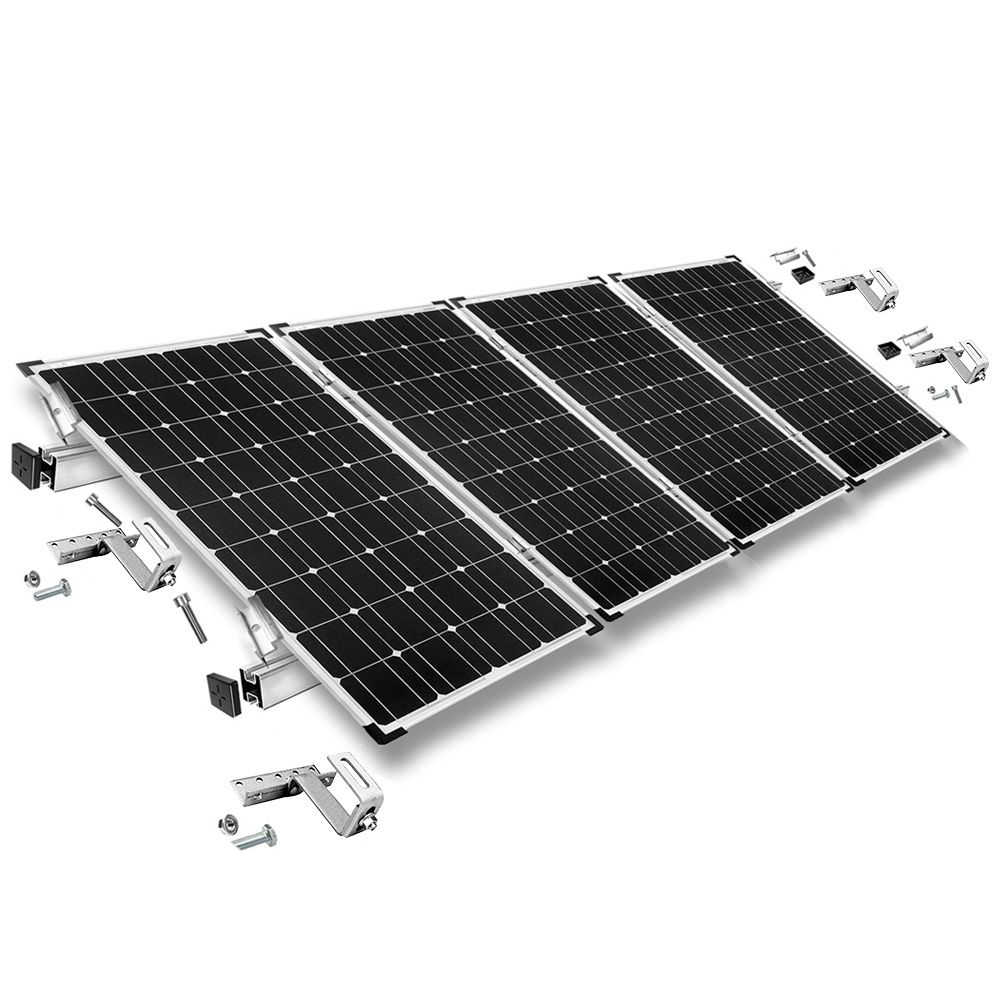 Befestigungs-Set für 4 Solarmodule Rahmenhöhe 30mm für Dachziegel Schrägdachmontage – Montage