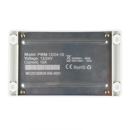 Rückseite 10A PWM Laderegler Pro 12V-24V mit USB