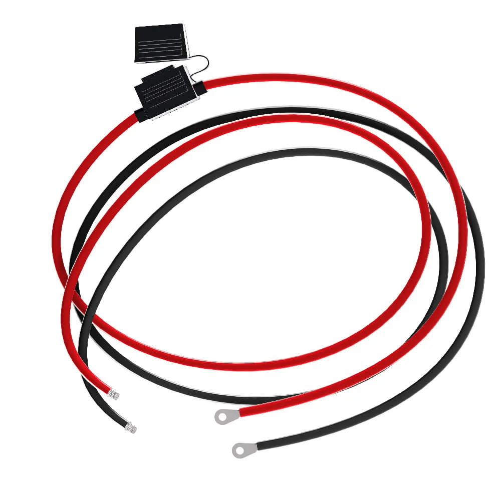 Detailansicht 3: Offgridtec 1,5m 4mm² Batteriekabel M8 mit Flachsicherungshalter, 40A Sicherung und Polklemmen