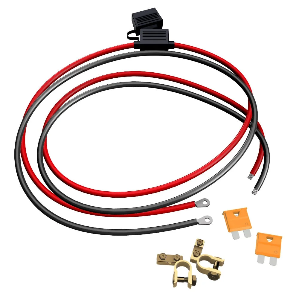 Detailansicht 2: Offgridtec 1,5m 6mm² Batteriekabel M8 mit Flachsicherungshalter, 40A Sicherung und Polklemmen