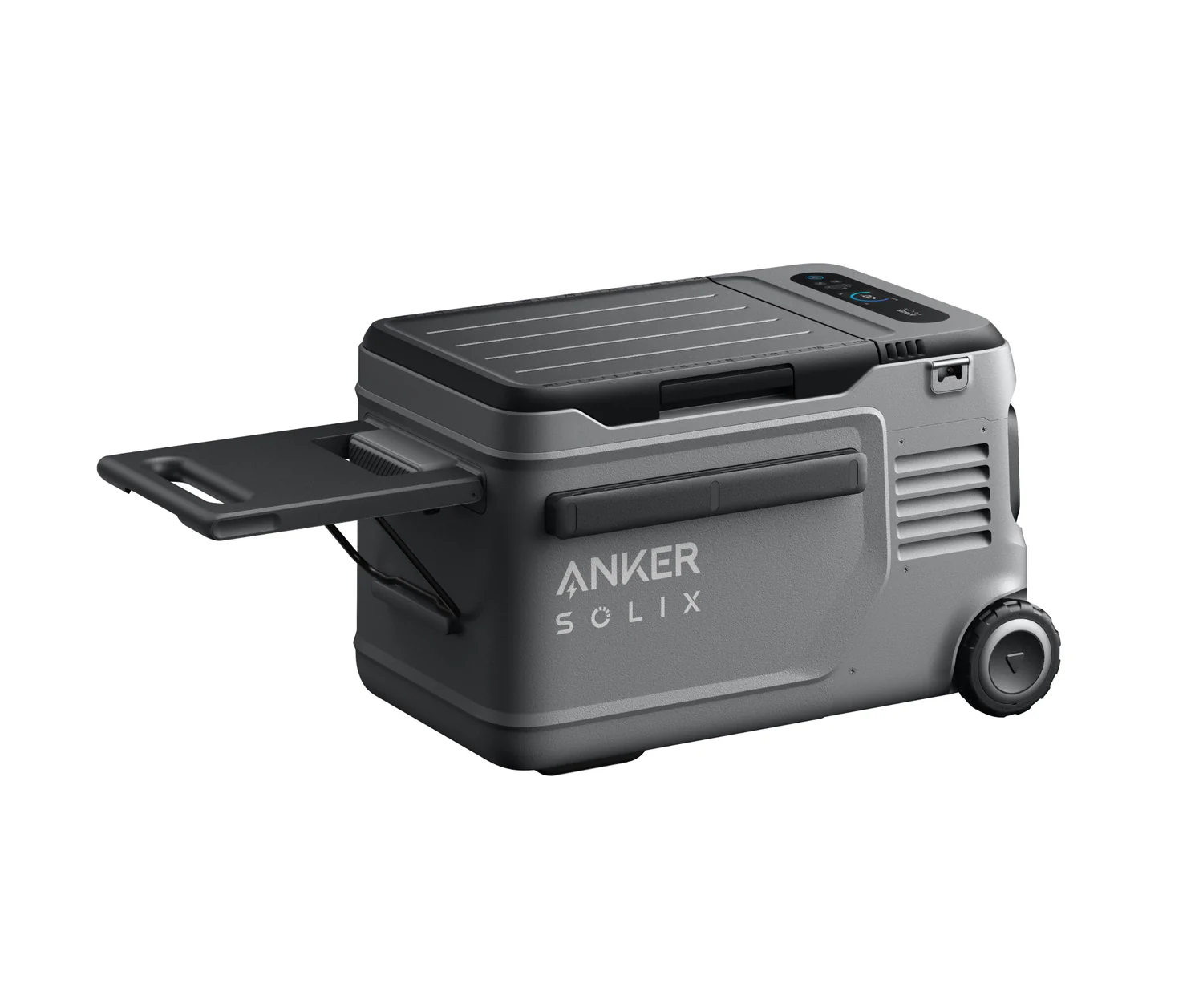 Akku-Kühlbox 23L Anker SOLIX EverFrost 2 mit ausgezogenem Klapptisch und CES-2025-Award