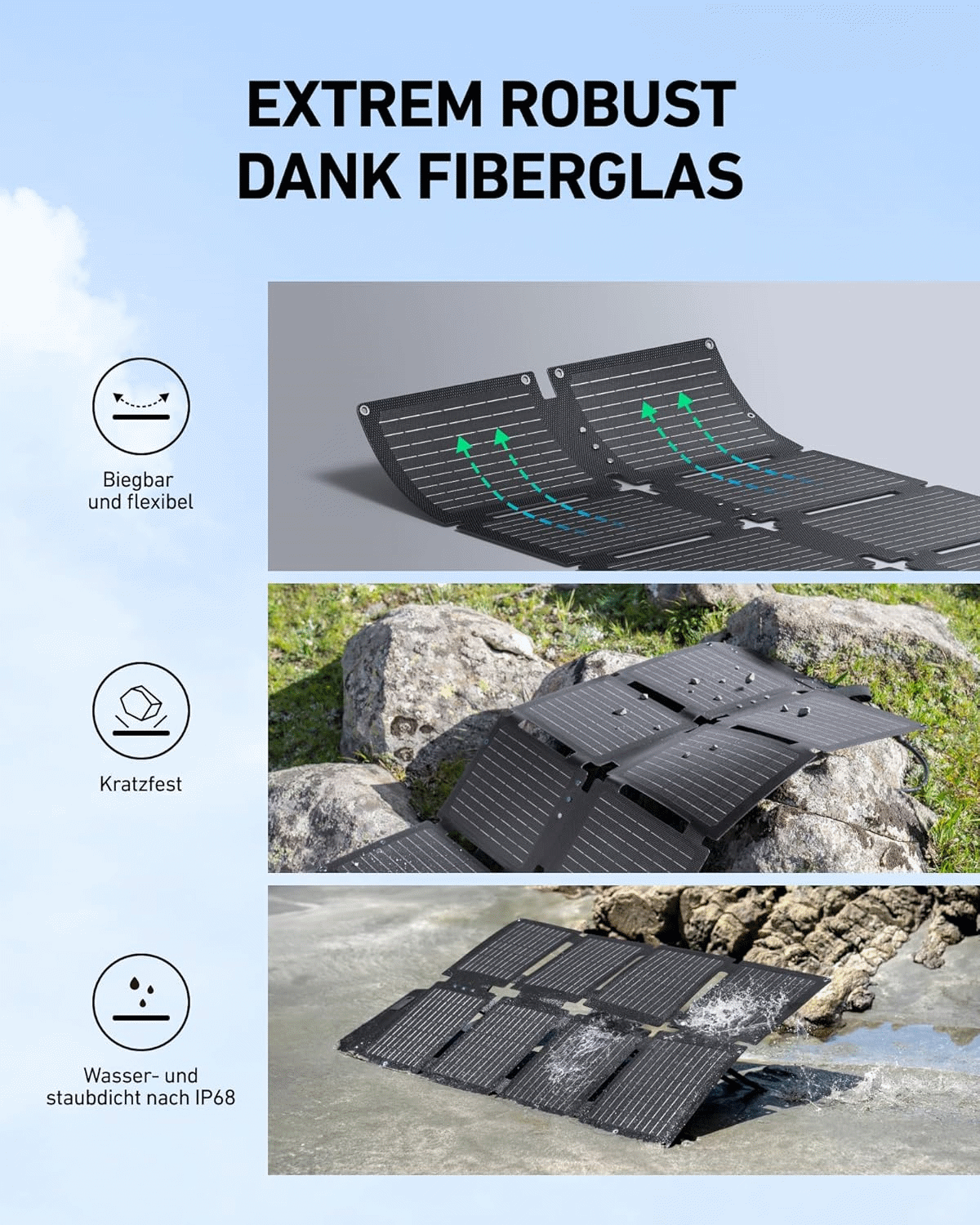 Anker SOLIX PS60 Solarpanel - Studioansicht