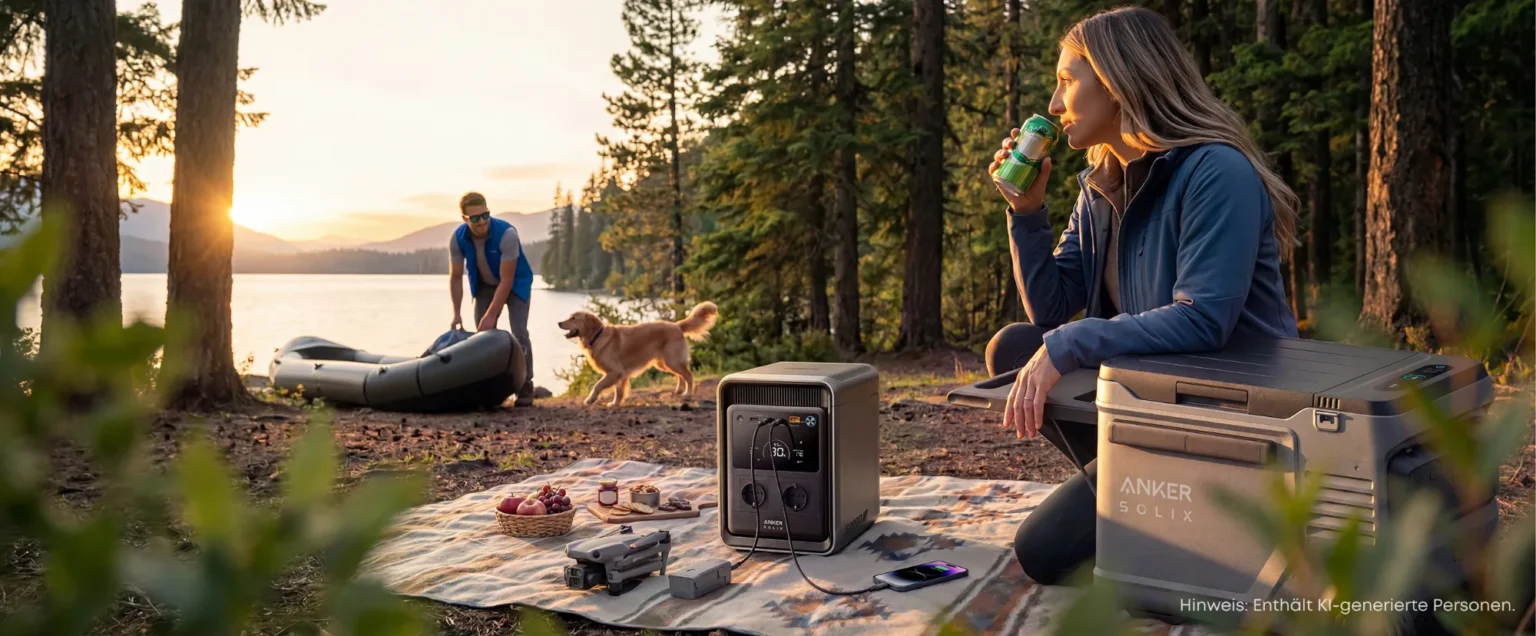 Anker SOLIX S2000 beim Camping am See