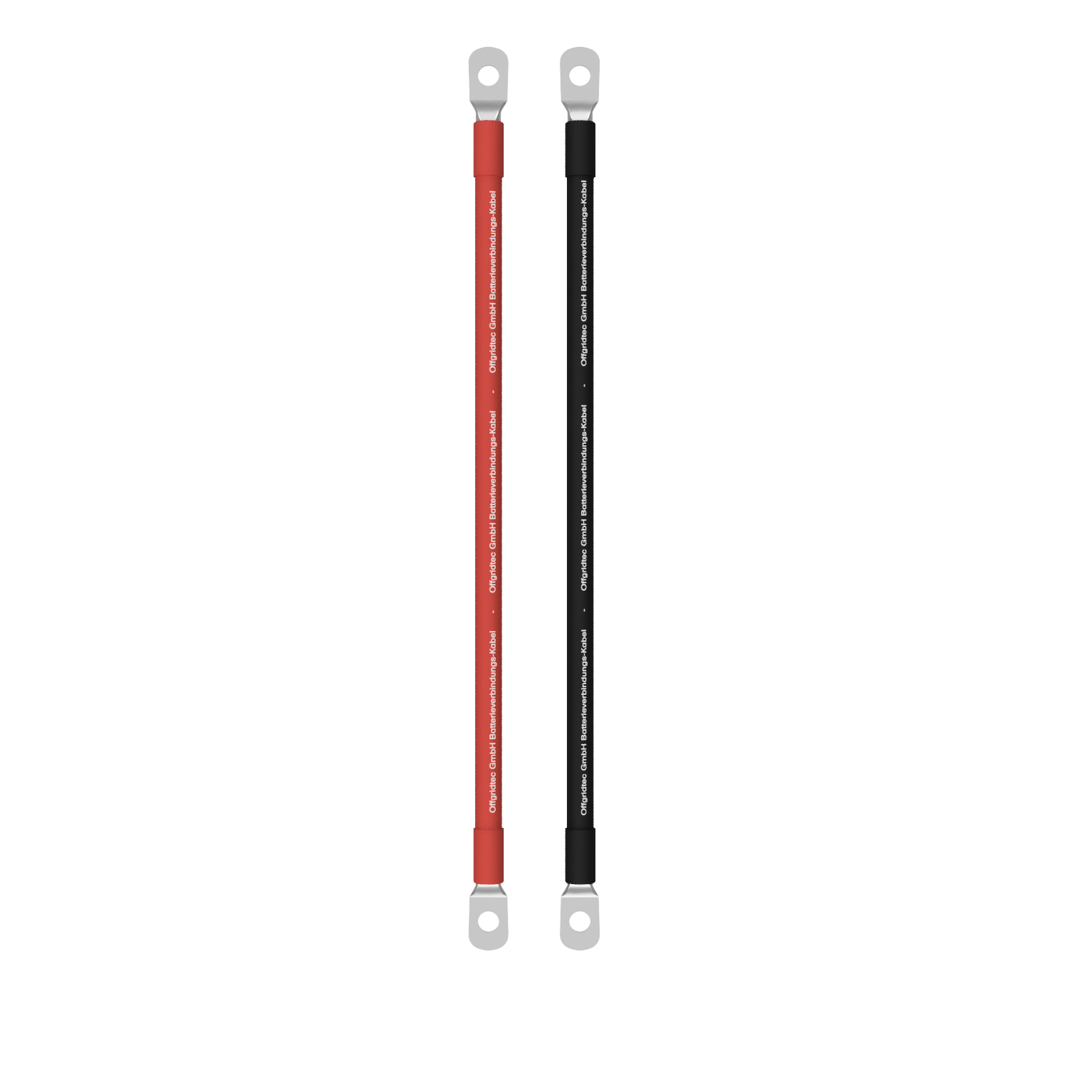 1m Batteriekabel 35mm² beidseitig M8 Ösen rot/schwarz – Offgridtec – Ansicht von oben