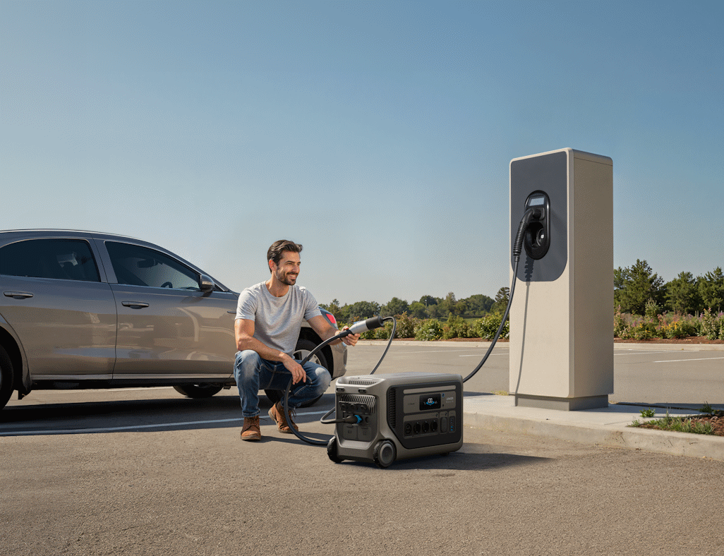Anker SOLIX F3000 lädt an der EV-Ladestation mit bis zu 3600 W